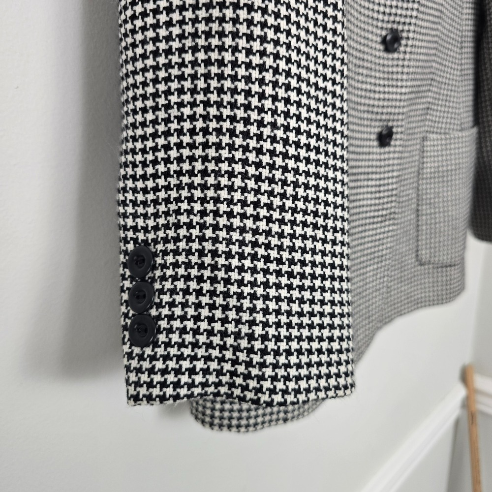 Vintage 90s Talbots Quiet Luxury Italian Wool Houndstooth Blazer Sz 8 Old Money - Picture 4 of 13